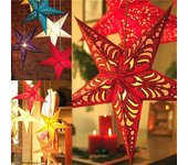 Árbol de Navidad pentagrama pantalla estrella papel colgante decoración de boda de Navidad 30 cm azul