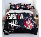 Juego de cama con edredón y funda de edredón para jugador de juegos Resident Evil 3D, juego de cama con funda de edredón y funda de almohada, juego de cama tamaño king y queen para niños 135x200cm 2pcs