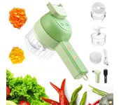 Cortador de verduras de mano 4 en 1, picador de ajo multifunción de cocina eléctrica inalámbrico portátil verde