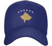 Gorra de béisbol personalizada con la bandera de Kosovo para mujeres Unisex, sombrero transpirable para papá orgulloso de Kosovo, gorras Snapback al aire libre, sombreros de verano Adjustable Cap