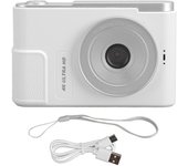 Cámara digital 48MP 4K Zoom digital 16x Pantalla de 2,4 pulgadas Cámara compacta portátil para niños y estudiantes blanco