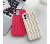 Funda de silicona suave con ondas de agua 3D para iPhone 14, 13, 12, 11 Pro Max y 10, color caramelo, mate, sedosa For iPhone12ProMax