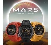 Hombres Reloj digital hombres relojes deportivos de los hombres podómetro de tiempo dual reloj impermeable 50M reloj digital amarillo