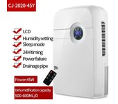 Deshumidificador Houselin para el hogar, tanque de agua de 2,5 litros, baño y dormitorio (700 pies cuadrados) Deshumidificadores con manguera de drenaje EU Plug