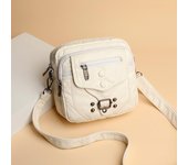 Bolso de hombro de cuero de alta calidad para Chica Elegante, bandolera pequeña para teléfono móvil, bolsas informales para lavar con agua, Bolsa femenina negro
