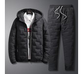 Conjunto de 2 piezas de chaqueta y pantalones cálidos de algodón para otoño e invierno para hombre XS