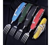 6 en 1 Camping Picnic plegable cuchara tenedor vajilla herramienta de cocina de supervivencia al aire libre verde