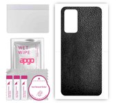 apgo Protective Skin Sticker for the back compatible with Realme GT Master, Wrap Film, Foil, Vinyl - Pattern Black Leather