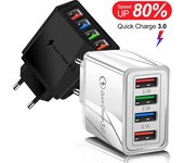 Cargador USB para iPhone 14, carga rápida 3.0, adaptador de cargador de teléfono móvil para tabletas Samsung, Xiaomi mi, enchufe UE/EE. UU., carga rápida US blanco