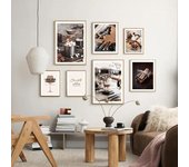Póster con estampado navideño, papel tapiz, chocolate, café, comida, bebida, tonos marrones, lienzo, pintura, arte de pared para decoración de cocina y comedor A4 21x30cm No Frame
