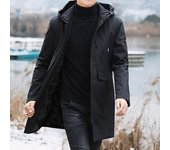 Chaquetas para hombre, gabardina de invierno, chaqueta gruesa informal con capucha, cortavientos para hombre, abrigo para hombre 6XL 8XL negro