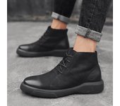 Botas de nieve cálidas para hombre, zapatos casuales de cuero para hombre, botines de goma, botas altas de terciopelo de talla grande para hombre 2024 45