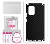 apgo Protective Skin Sticker for the back+sides compatible with Xiaomi Mi 11i, Full Wrap Film, Foil, Vinyl - Pattern Carbon Black