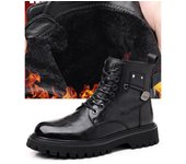 Botas de nieve de cuero de microfibra vintage de diseñador de alta calidad para hombre, botas de cuero de negocios con cordones para motocicleta al aire libre. 38 marrón