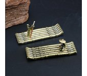 Quemadores de incienso pequeños de bronce vintage, adornos, base de incienso de bambú, soporte para varillas de incienso, bandeja para recoger cenizas A1