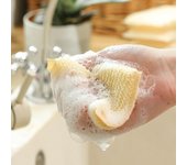 Paño para lavar platos de fibra de madera de bambú Paño para lavar platos Esponja 5PCS