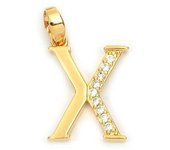 Les Trésors De Lily [M8742] - Colgante chapado en oro 'Letra X' oro blanco - 21x10 mm oro
