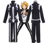 Disfraz de anime de 3 piezas, camiseta y pantalones, disfraz de My Hero Academia Shangming Electric, disfraz de Halloween, disfraz de cosplay, ropa de fiesta S negro