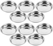 Juego de 10 discos para salsa, postre, vajilla de cocina, platos, cuencos plateados para mostaza, para viaje