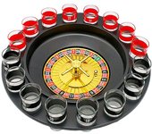 Juego de bebidas para fiestas, juego de bebida ruso para adultos, plato giratorio, vaso de chupito, ruleta, juego de beber con 16