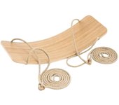 Plataforma de equilibrio Columpio Tabla de equilibrio Balancín y balancín de madera para niños y adultos Juguetes de actividad y movimiento para niños 2 en 1 Lama madera marrón