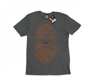 Star Wars Mens Chewbacca Text Head T-Shirt L gris claro