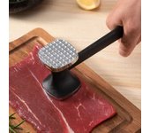 Martillo para carne de doble cara, de aleación de zinc, para ablandamiento de carne, para chuletas de cerdo, para carne, de goma, portátil, para cocina oro