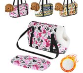 Transportín clásico para mascotas para perros pequeños, acogedor y suave, para cachorros, gatos, perros, mochila, viaje al aire libre, bolso bandolera para mascotas, Chihuahua Yorkie, bolso de hombro para mascotas S:40x18x20cm(without fur)