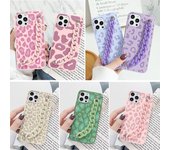 Funda de silicona con cadena para la muñeca para Iphone Se3 2022 Se2 7 8 11 12 13 14 Pro Xs Max Mini X Xr 6 6s Plus, funda de Tpu con estampado de leopardo a la moda For iPhone 14 Plus