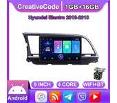 Radio inalámbrica para coche con Carplay para Hyundai Elantra 2016-2018, reproductor multimedia Android, navegación GPS, WIFI, 1+16 GB 1+16GB