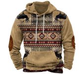 Sudadera con capucha informal estilo retro para hombre, estilo étnico, ropa de manga larga para hombre, chaqueta de gran tamaño para otoño S
