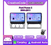 Radio de coche Android para Ford Focus 2 2004-2011 con botón perilla reproductor Multimedia de 10 pulgadas navegación GPS Carplay 2 + 32GB A
