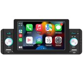 Reproductor MP5 para coche con pantalla táctil de 1 Din y 5,1 pulgadas, radio con Bluetooth, Carplay/Android Auto, receptor multimedia digital con control remoto