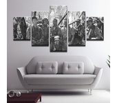 Imágenes artísticas de pared para el hogar, decoración moderna, póster de depredador impreso en HD, marco de 5 paneles, pintura en lienzo de personaje de película Retro Crew 30x40cm*2  30x60cm*2  30x80cm*1