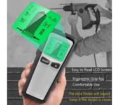 Escáner de pared con buscador de vigas 5 en 1, detector electrónico multifunción de pared, buscador inteligente de uñas con vigas gris
