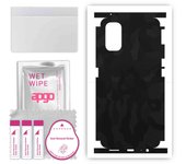 Adhesivo protector apgo para la parte trasera y laterales compatible con Realme 7 Pro, película envolvente, lámina de vinilo - Patrón de camuflaje negro