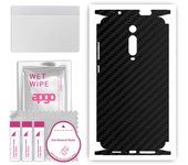 apgo Protective Skin Sticker for the back+sides compatible with Xiaomi Redmi K20 Pro, Full Wrap Film, Foil, Vinyl - Pattern Carbon Black