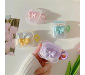 Funda protectora para auriculares con lazo degradado para Apple AirPods Pro de 1/2 generación Airpods 3 color rosa