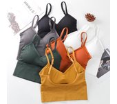 Sujetador deportivo para yoga, chaleco para mujer, acolchado, sexy, para correr, gimnasio, sin aros, transpirable, para dormir, a prueba de golpes S-M gris