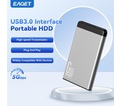 Disco duro externo USB 3.0 de alta velocidad, compacto y duradero, de 2,5  con cable USB-C a USB-A para tabletas, juegos, archivos y vídeos. 2TB