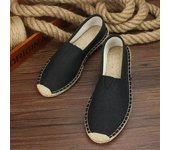 2024 Verano Otoño Zapatos de Lona para Hombre Zapatos Casuales Transpirables para Hombre Zapatos de Cáñamo Sin Cordones Alpargatas con Graffiti Calzado de Mujer Planos 35 beige