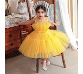 Vestido de princesa sin mangas para niña: traje de hilo esponjoso para fiestas de cumpleaños y festivales. 100 cm