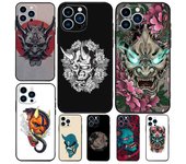 Funda con máscara de demonio Oni Hannya japonesa para iPhone 11, 12, 13, 14, 15, 16 Pro Max, 15, 16 Plus, 13, 12 Mini, X, XS y XR iPhone 11 Pro