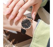 Relojes de moda para mujer, nuevo estilo, elegantes relojes de pulsera de cuarzo para mujer, regalos de primera marca, reloj para mujer negro
