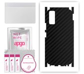 apgo Protective Skin Sticker for the back+sides compatible with Vivo Y20s, Full Wrap Film, Foil, Vinyl - Pattern Carbon Black