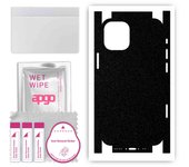apgo Protective Skin Sticker for the back+sides compatible with Apple iPhone 12 mini, Full Wrap Film, Foil, Vinyl - Pattern Matte Black