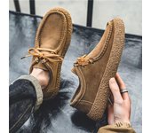 Zapatos clásicos retro para hombre, mocasines de ante de lujo de alta calidad, con cordones, cómodos, planos para conducir, zapatillas para exteriores. 39 caqui
