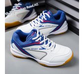 Zapatillas de bádminton de calidad para hombre, antideslizantes y resistentes al desgaste, zapatillas de tenis para hombre, zapatillas de entrenamiento de tenis de mesa para jóvenes, zapatillas deportivas 39 azul/blanco