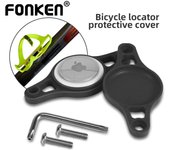 FONKEN para AirTag Bike Mount Locator cubierta protectora antirrobo Universal Bike Holder Tracker posicionador cubre accesorios de ciclismo negro