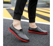Zapatos de lluvia de moda para hombre, zapatos bajos impermeables de verano, botas de lluvia, zapatos de goma antideslizantes de barril corto para cocina, zapatos de agua para lavado de autos 39 negro